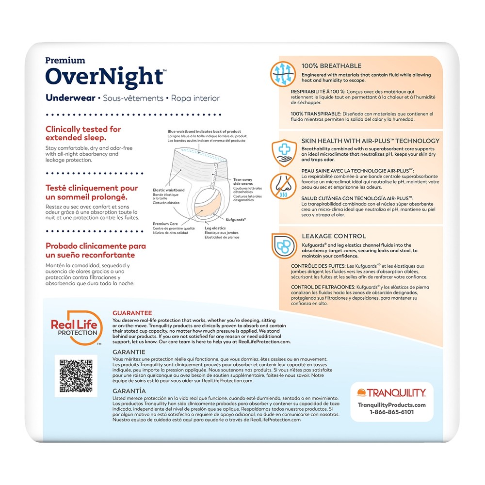 Tranquility Disposable Underwear Medium 72 Ct