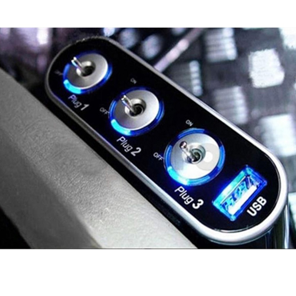 12V/24V Cigarette Lighter Socket Splitter with 1 USB Socket For Volkswagen Jetta
