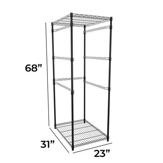 SafeRacks Storage Bin Rack, 5 Tote Capacity, NSF Certified (Black)