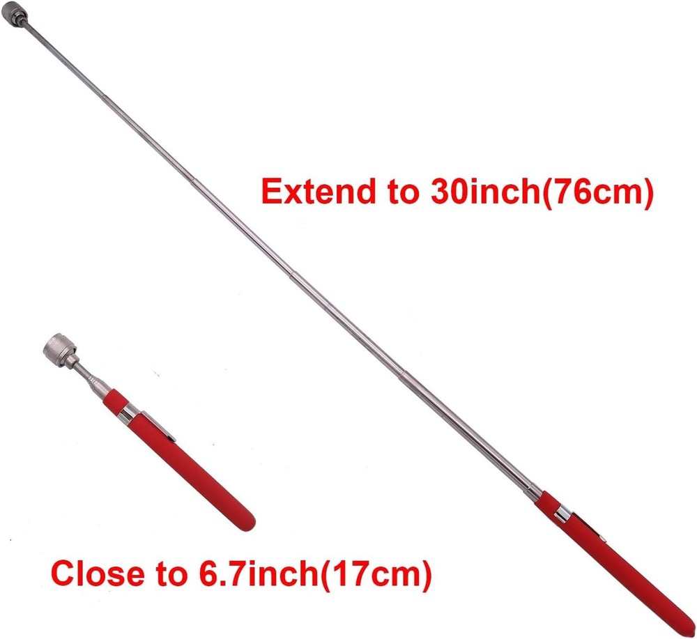 30" Extendable Magnet for Pickup with 8LB Pull and Pocket Clip