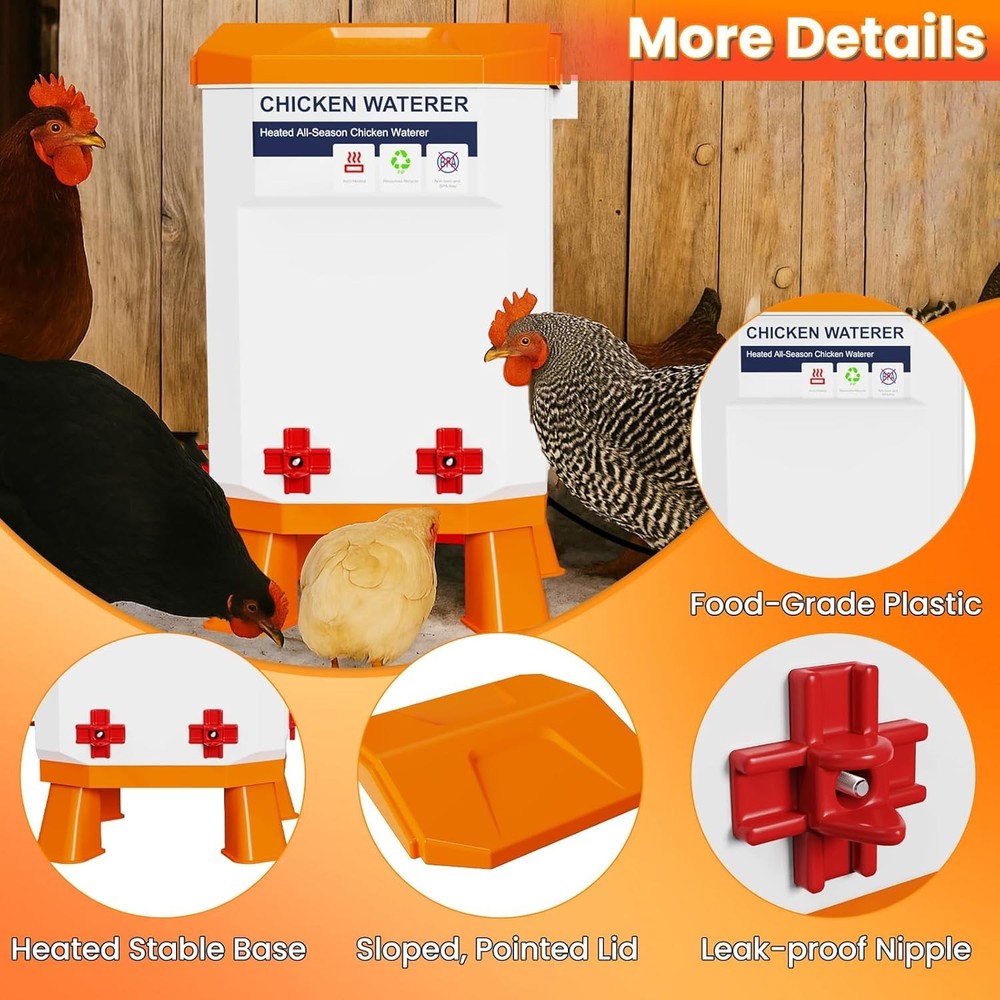 Automatic Chicken Waterer Large Poultry System with Free Shipping