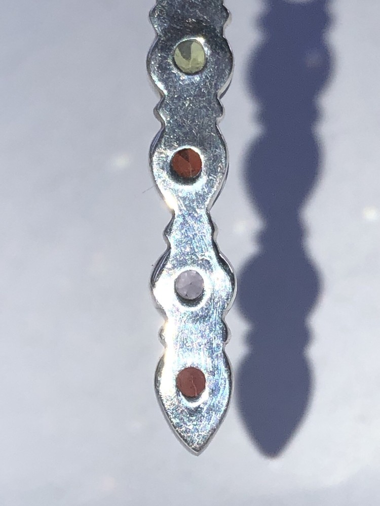 Handcrafted Mixed Gemstones Pendant 1.625”