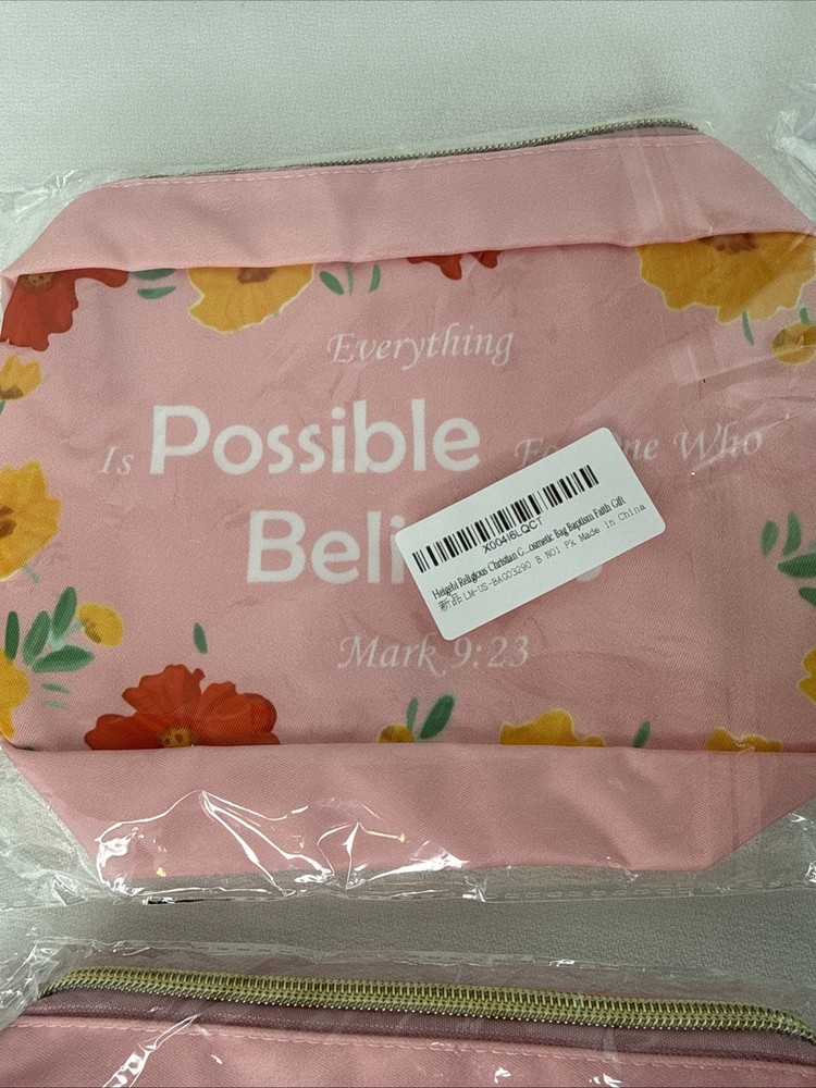 2 PC Sealed Christian Biblical Makeup Bag
