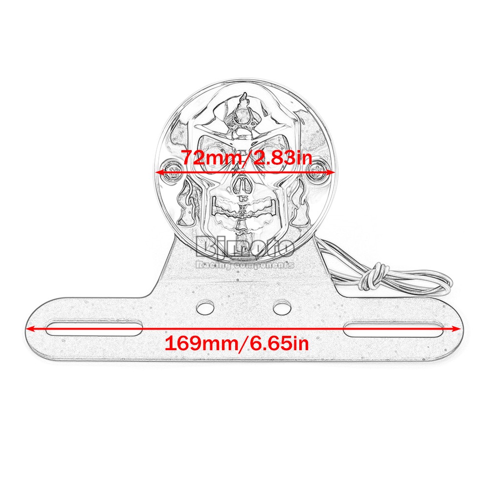 Universal Motorcycle License Plate Holder Bracket Mount LED Tail Brake light