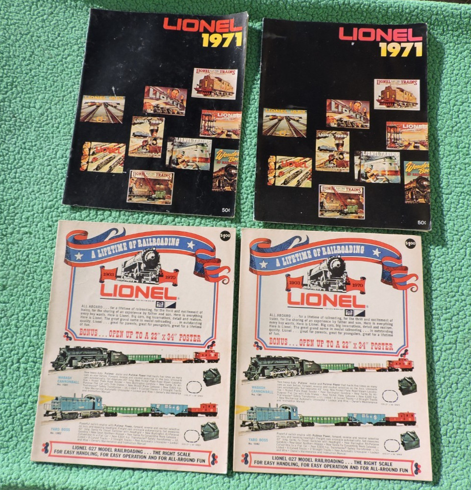 4) - 2) LIONEL 1971 CATALOGS & 2) 1970 POSTERS