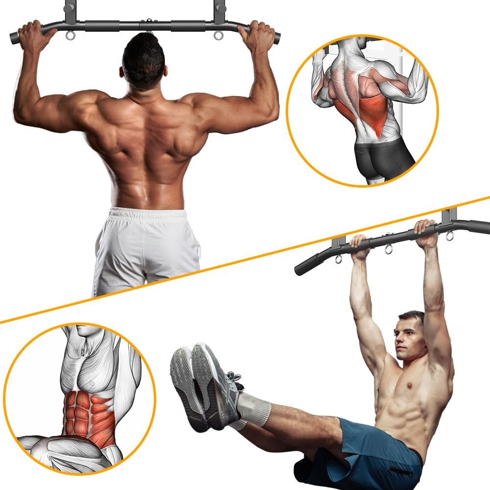 Wall Mount Pull Up Bar, Joist Mount Pull Up Bar, Beam and Rafter Mounted Chin...