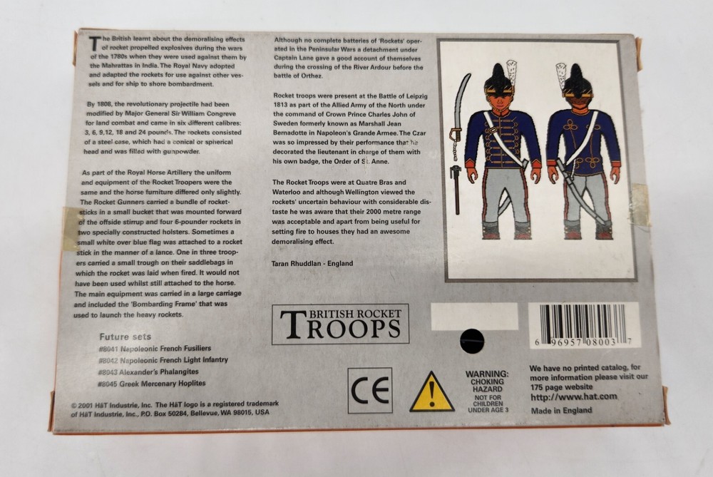 Hat Industrie 8003 Model Figures - British Rocket troops 4 Carts