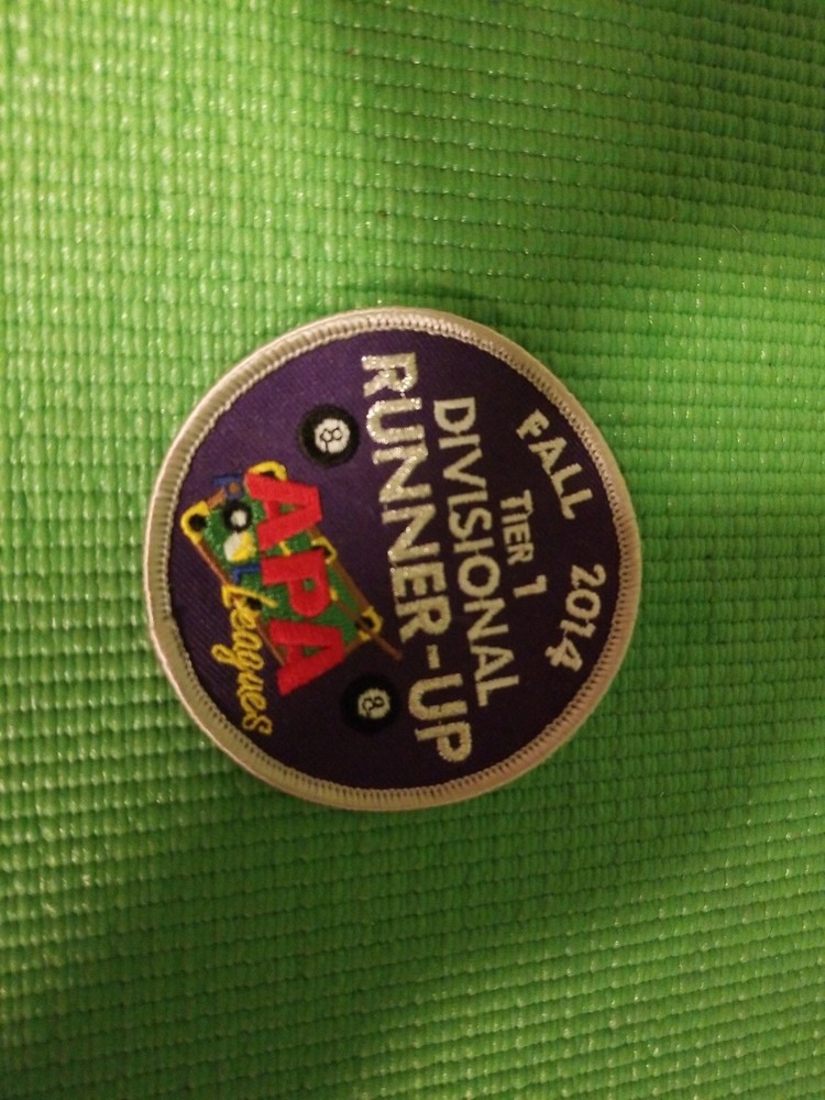 APA POOL LEAGUES Fall 2014 TIER 1 Divisional RUNNER LEAGUE Sewing Patch