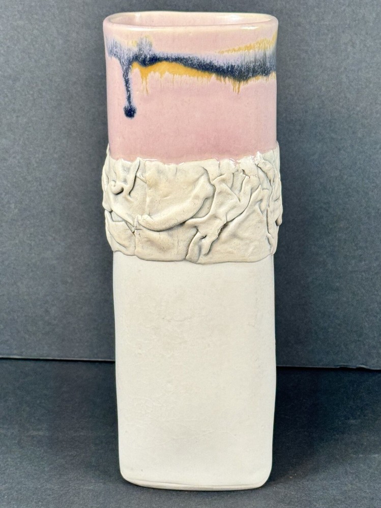 90s Style Signed Pottery Vase