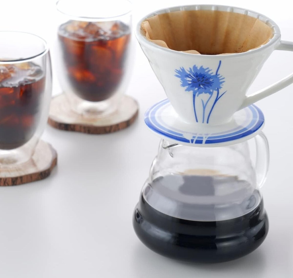 BLUE BREW Pour Over Coffee Dripper, Size 01 Ceramic Cone Coffee Maker, 2PK