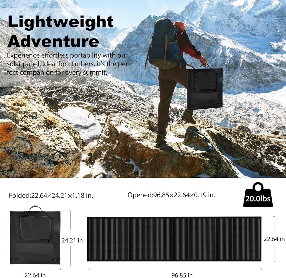 200W Solar Panel Foldable Home Off-Grid for Power Station for Cmaping RVs Boat