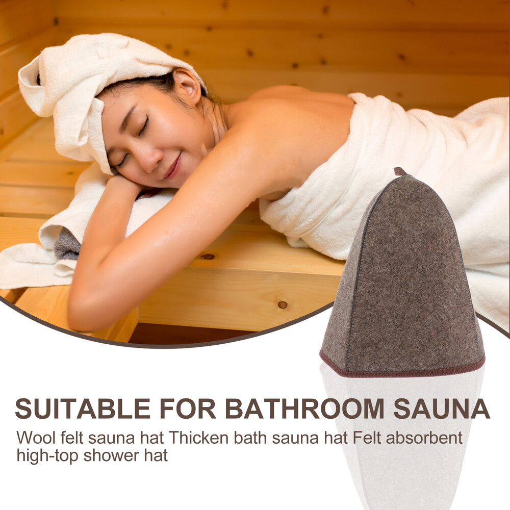 1PC Wool Felt Hat Bathing Hat Comfortable Sauna Hat Water Absorption Hat