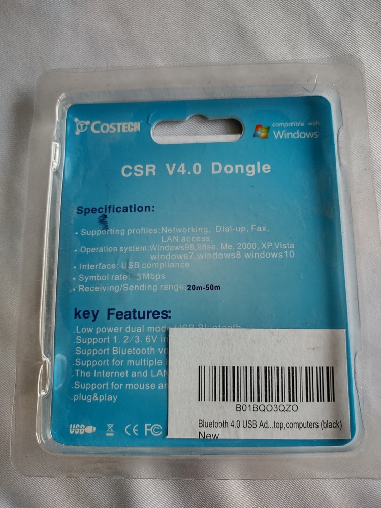 COSTECH CSR V4.0 Dongle - Bluetooth 4.0 USB Adapter USB Wire computer windows