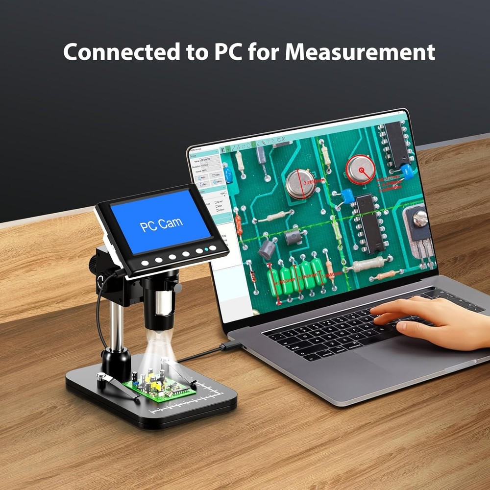 4.3'' IPS Coin Microscope, 1000X Magnification Digital Microscope for Adults，Coi