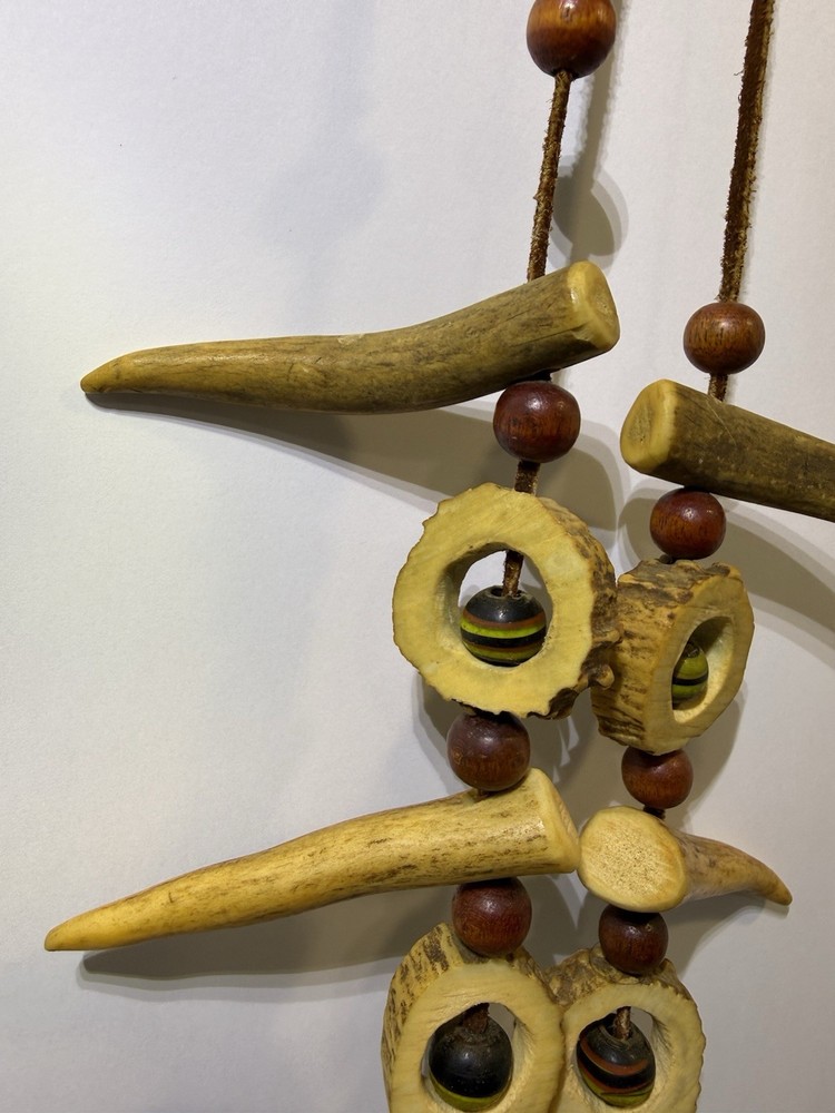 Handmade antler/ bead necklace