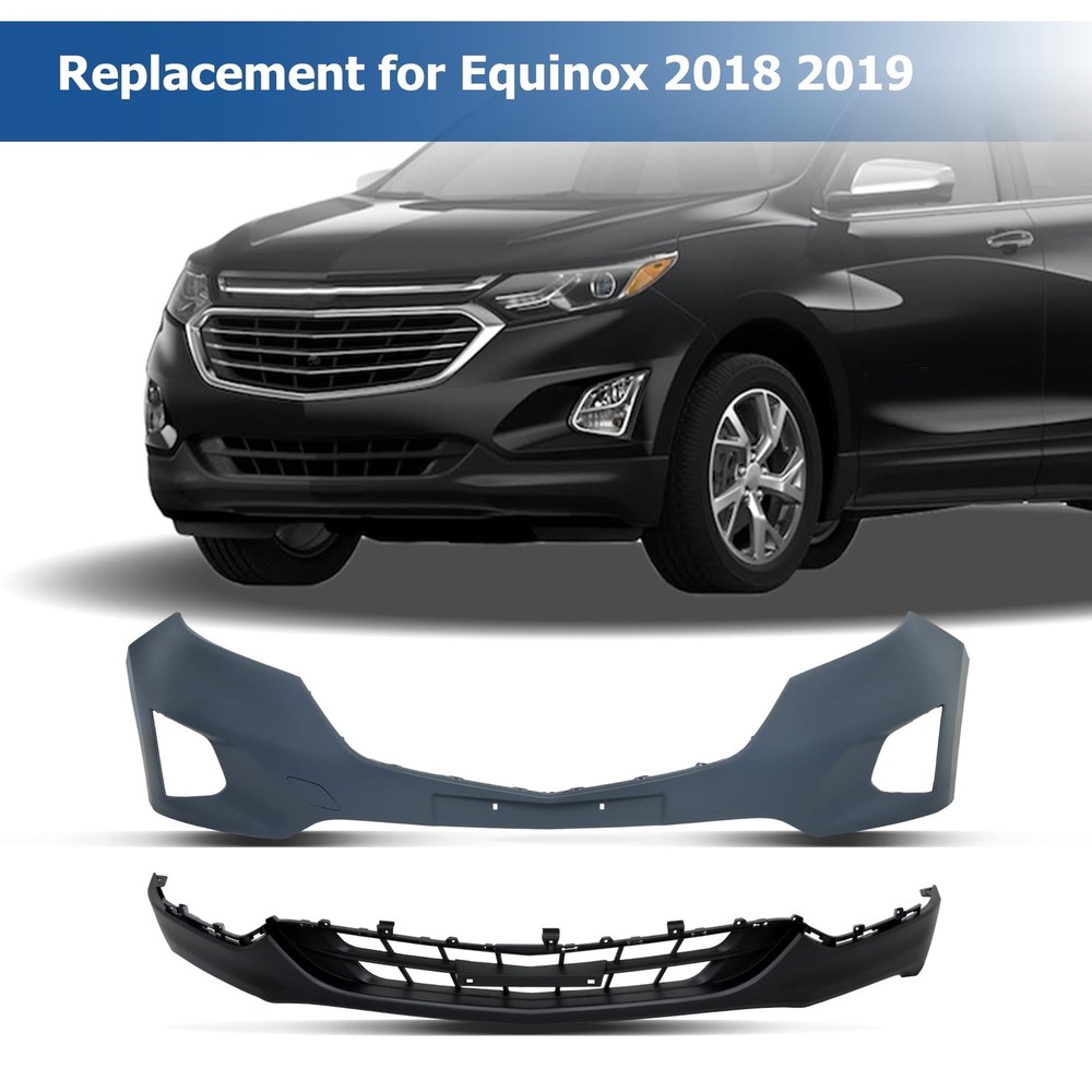 Plastic Front Bumper Cover Primered Replacement for 2018 2019 Equinox