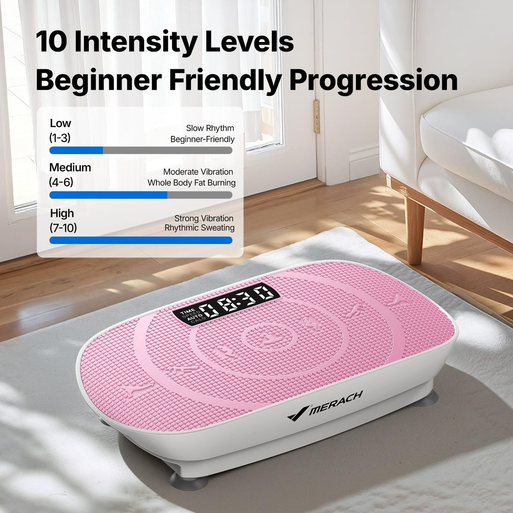 MERACH mini Vibration Plate Exercise Machine, Curved Vibration Plate for