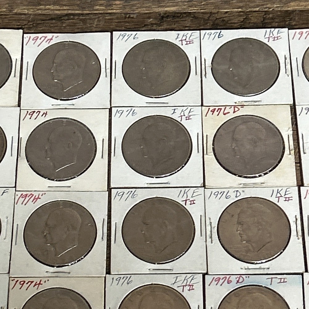 58 Eisenhower Dollars From Coin Collection-Various Dates