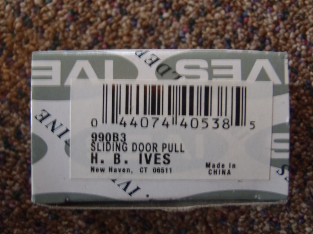 Qty=4: H. B. IVES SLIDING DOOR PULL 990B3