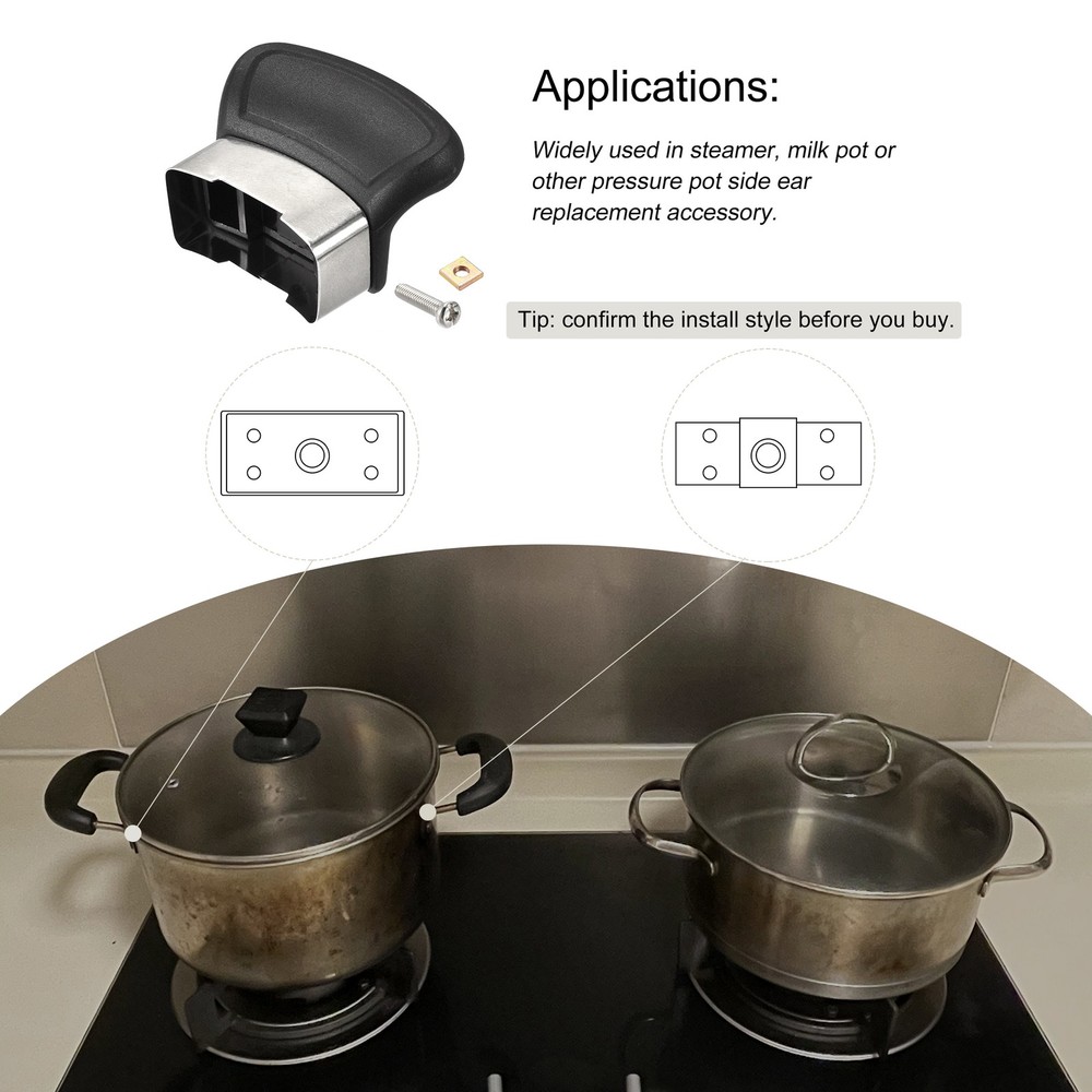 2 x Pot Side Handle Replacement 3.2-Inch Pan Steamer Sauce Pot Handle