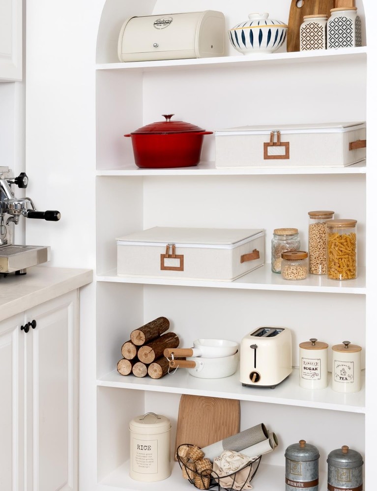 China Storage Container, Stackable Mug Storage Box with Dividers, Stemware St...