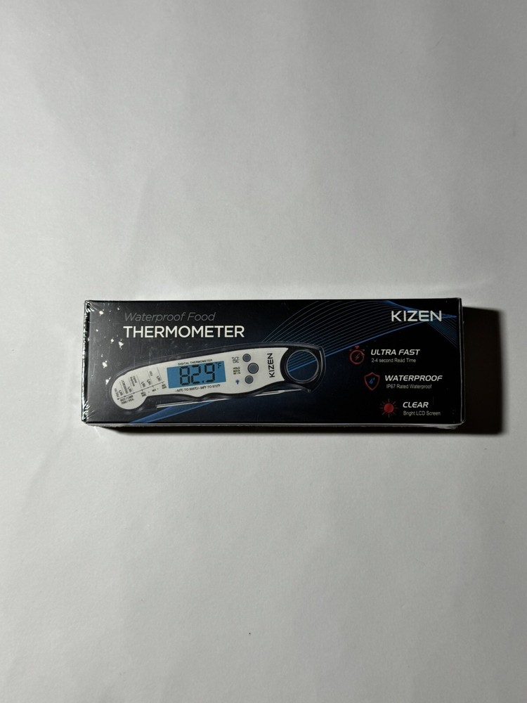 Kizen Digital Waterproof Instant Read Meat Thermometer - Jet Black