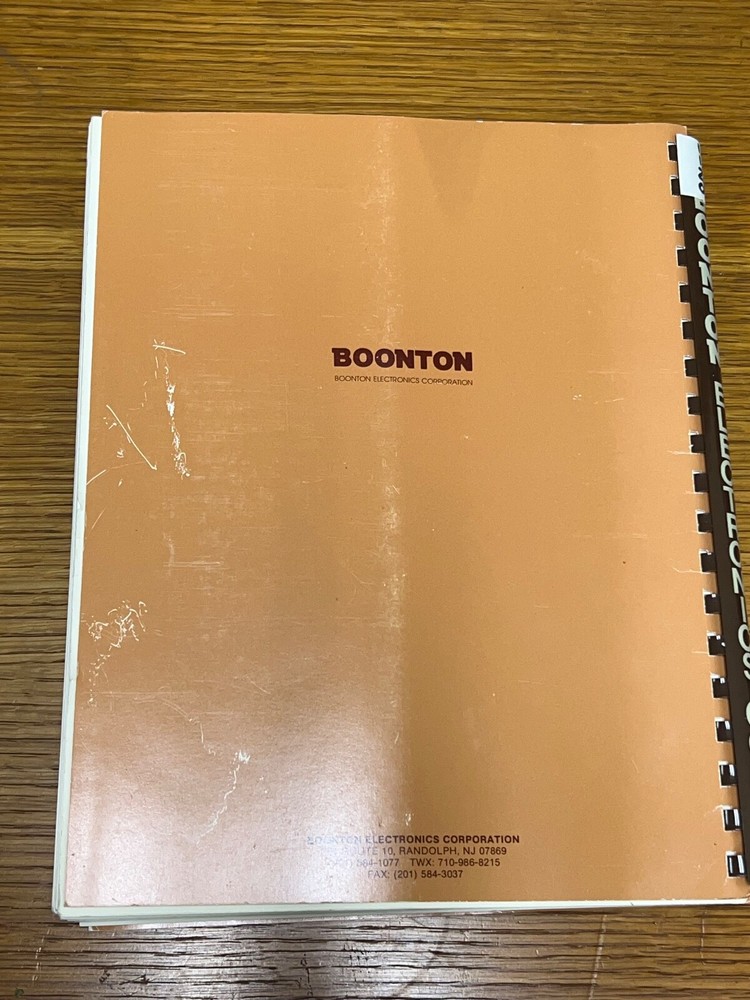 Boonton Auto Analyzer Model 1120 Instruction Manual with Schematics