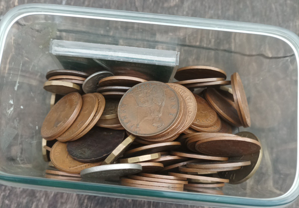 Vintage One Penny Coins + Three Pence Bundle