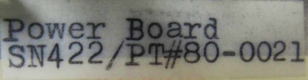 USED 80-0021 POWER BOARD 800021
