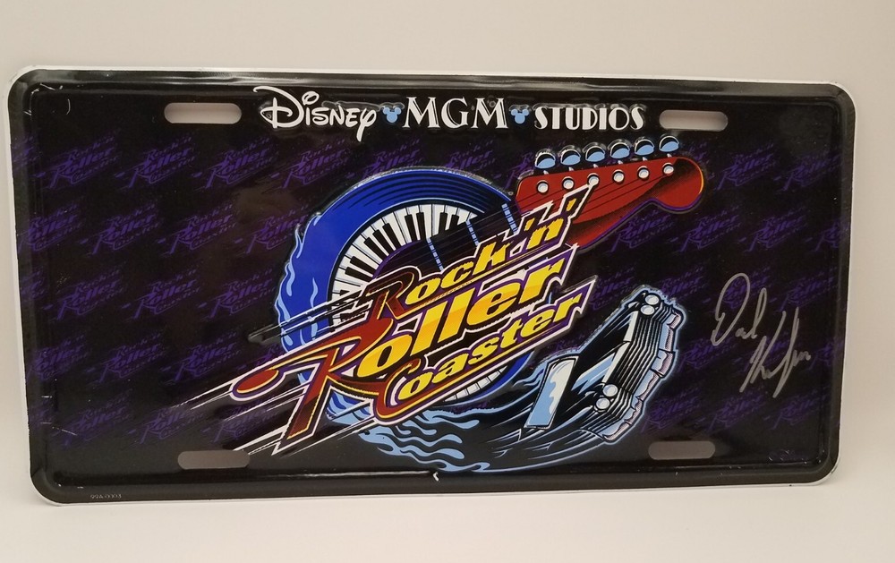 Disney MGM Studios Metal License Plate/ Sign Signed