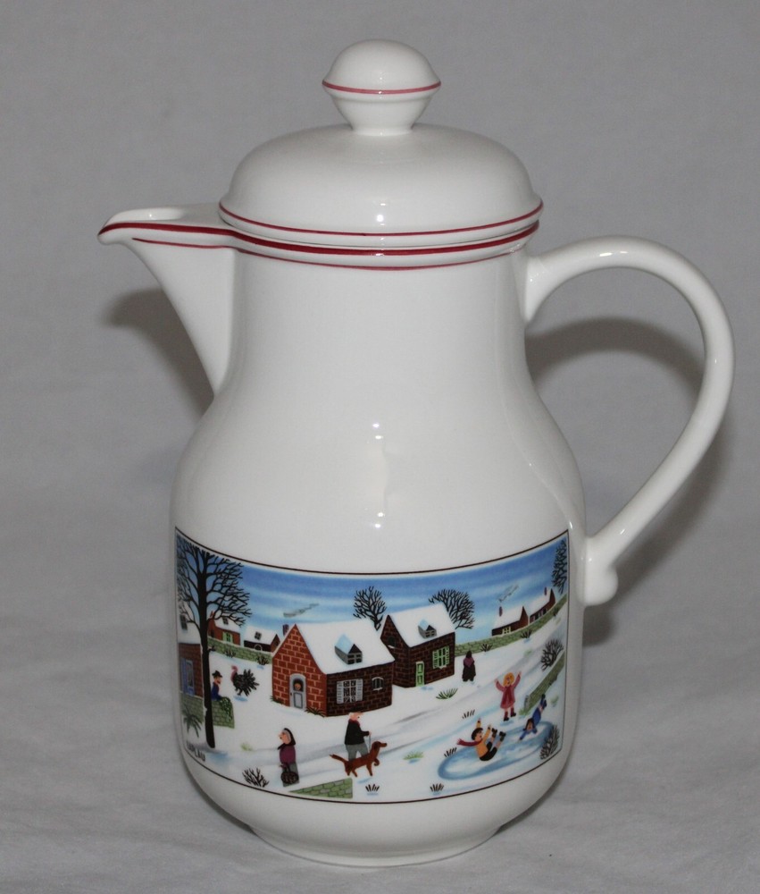 VILLEROY & BOCH COFFEE POT SERVER DESIGN NAIF CHRISTMAS
