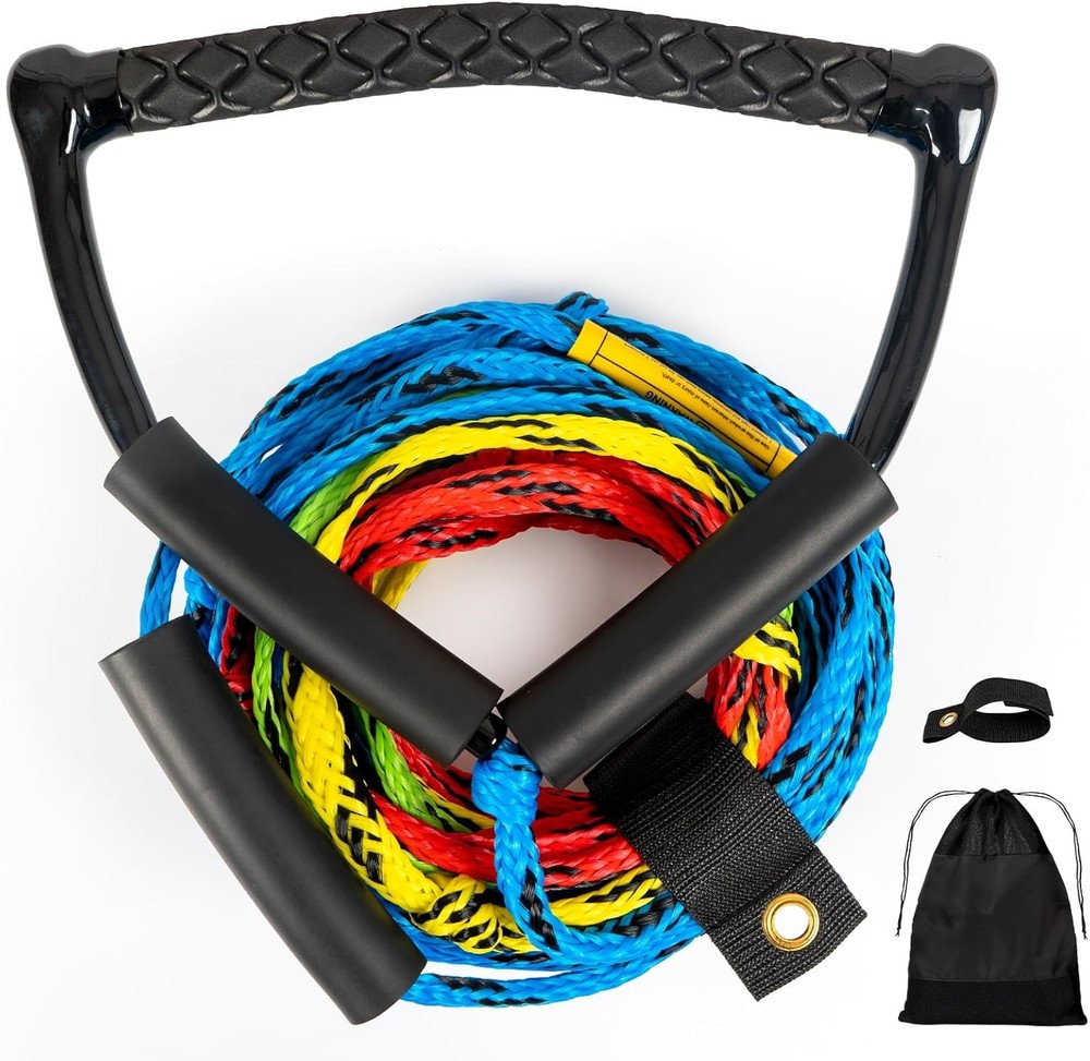 75FT Ski Rope with Handle for Water Skiing & Wakeboarding - Floating Rope