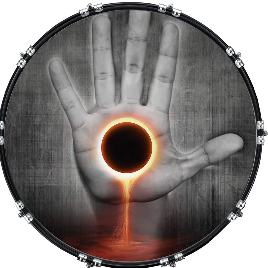 Custom 22" Kick Bass Drum Head Graphical Image Front Skin Hand Eclipse