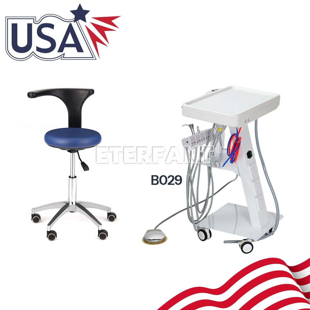 Mobile Delivery Unit System with Socket/Dental Doctor Assistant Stool Chair Blue