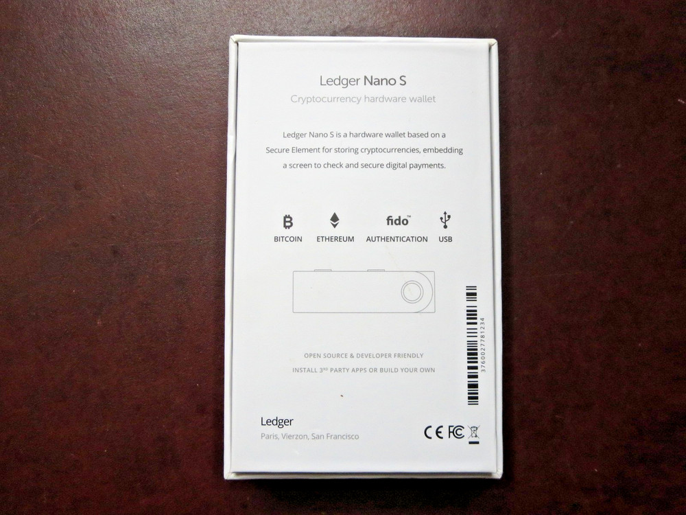 Ledger Nano S USB Hardware Wallet, Bitcoin Ethereum