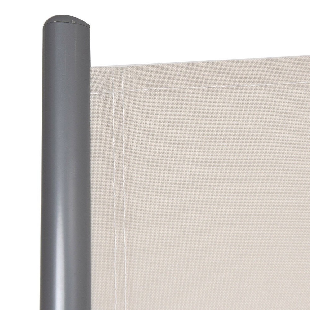 237" x 71" H Patio Retractable Double Folding Side Awning Screen Divider Beige