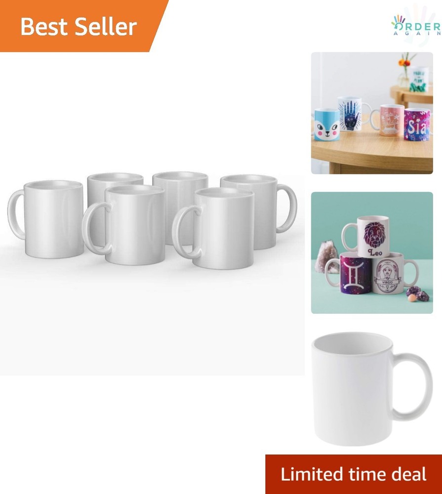 12 Oz White Ceramic Sublimation Mug for Crafting & Custom Printing