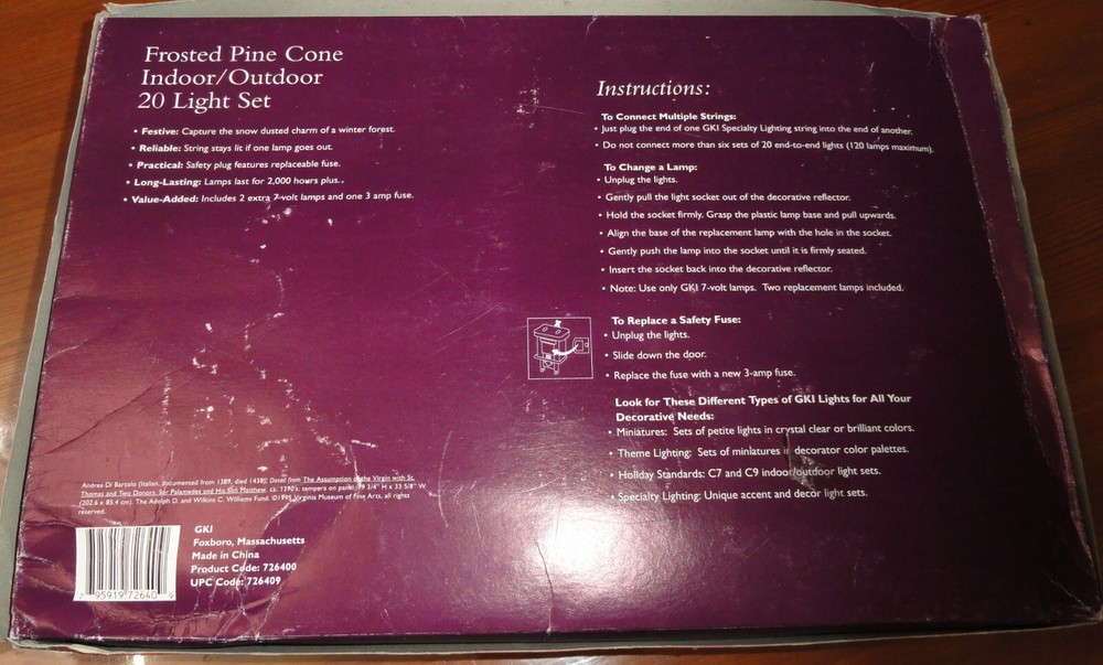 Frosted Pinecone 20’String Lights ~ Christmas Tree ~ Camping Multipurpose 2