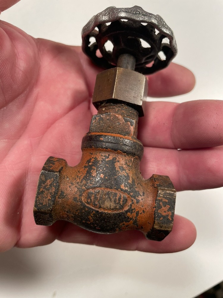 Vintage Half Inch Solid Brass Control Valve, Steam Punk, Industrial.