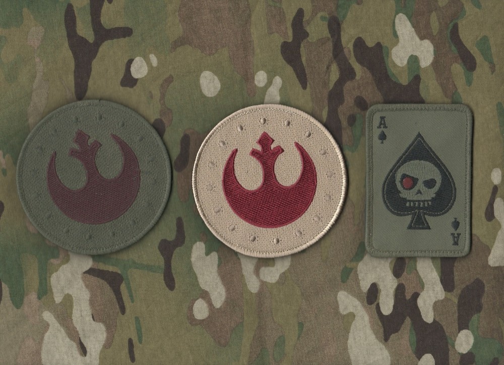 DAESH WHACKER USMC FORCE RECON SET: Terminator 2" SKULL + BIBLE CODE 2COR4:6 TAB