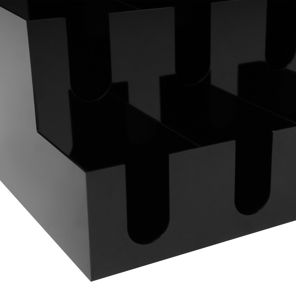 Black Acrylic Coffee Cup Holder Tabletop Disposable Cups Organizer 9-Compartment