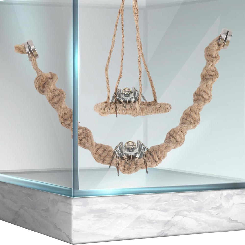 Magnetic Jumping Spider Rope Bridge & Ladders for Tiny Pet Enclosures