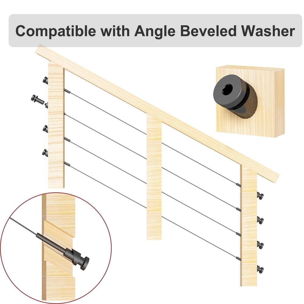 30 Pack Invisible Cable Railing Kit, Cable Railing Hardware, 316 Stainless St...