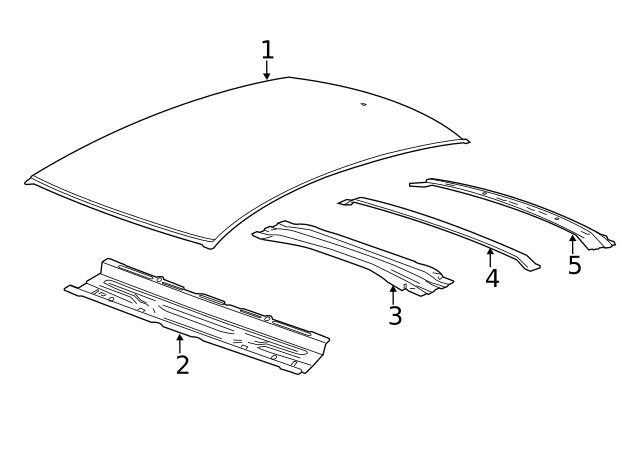 Genuine GM Number 3 Roof Panel Bow 23489866