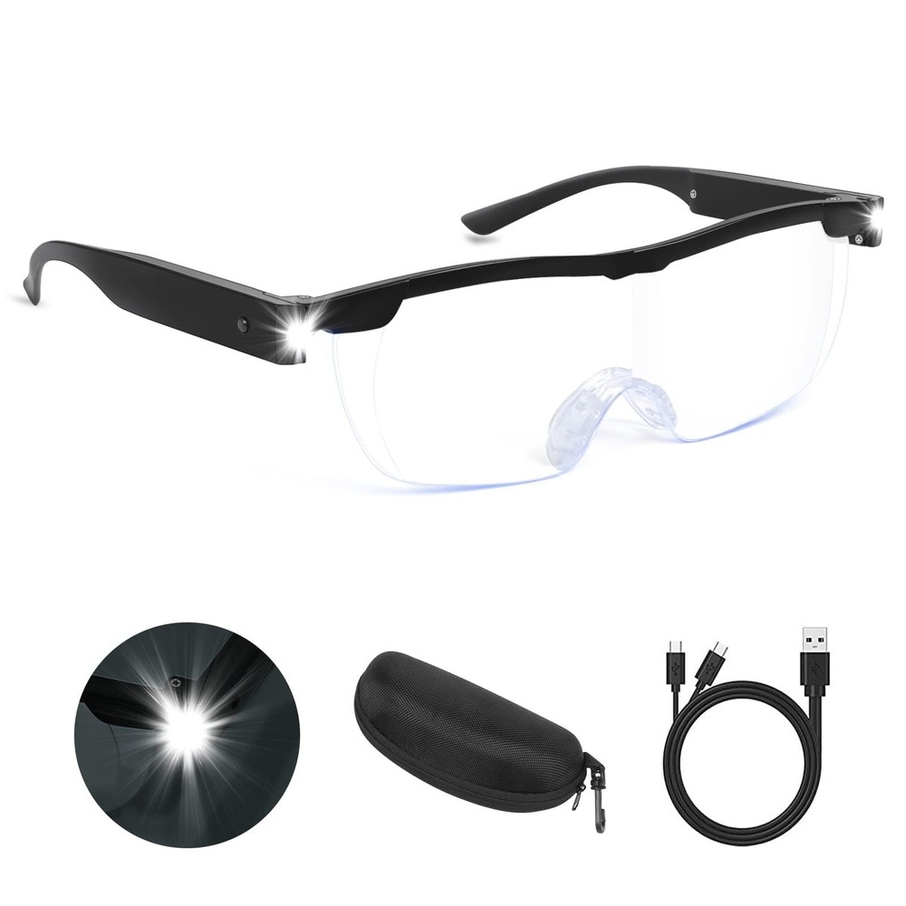 Magnifying Glasses with Light, 200% Magnification, USB Rechargeable Lighted M...