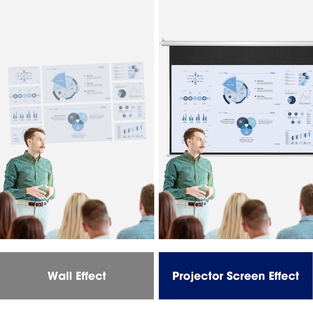 92" 16:9 Electric Auto Motorized Projector Screen Projection with Remote Control