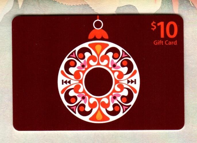 ITUNES Christmas tree Ornament ( RED ) 2009 Mini Gift Card ( $0 - NO VALUE )