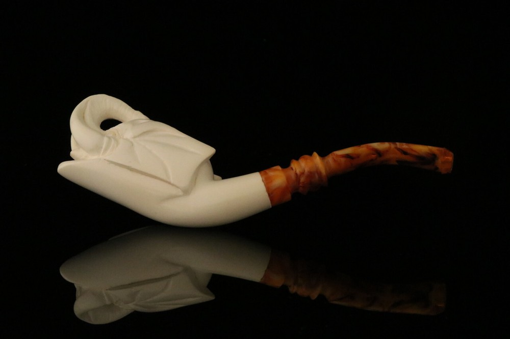 srv - Elephant Block Meerschaum Pipe with custom case M2516
