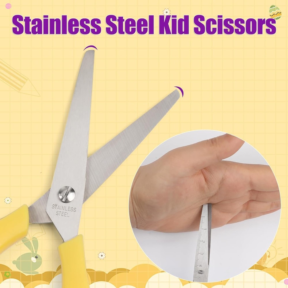 12Pack 5.5" Safety Small School Kids Student Round Blunt Tip Craft Scissors Bulk