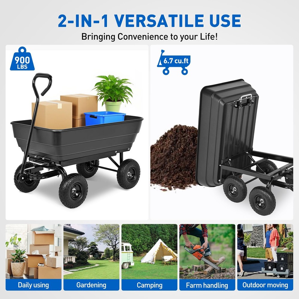Yesker Garden Carts - 900lbs Dump Wagon